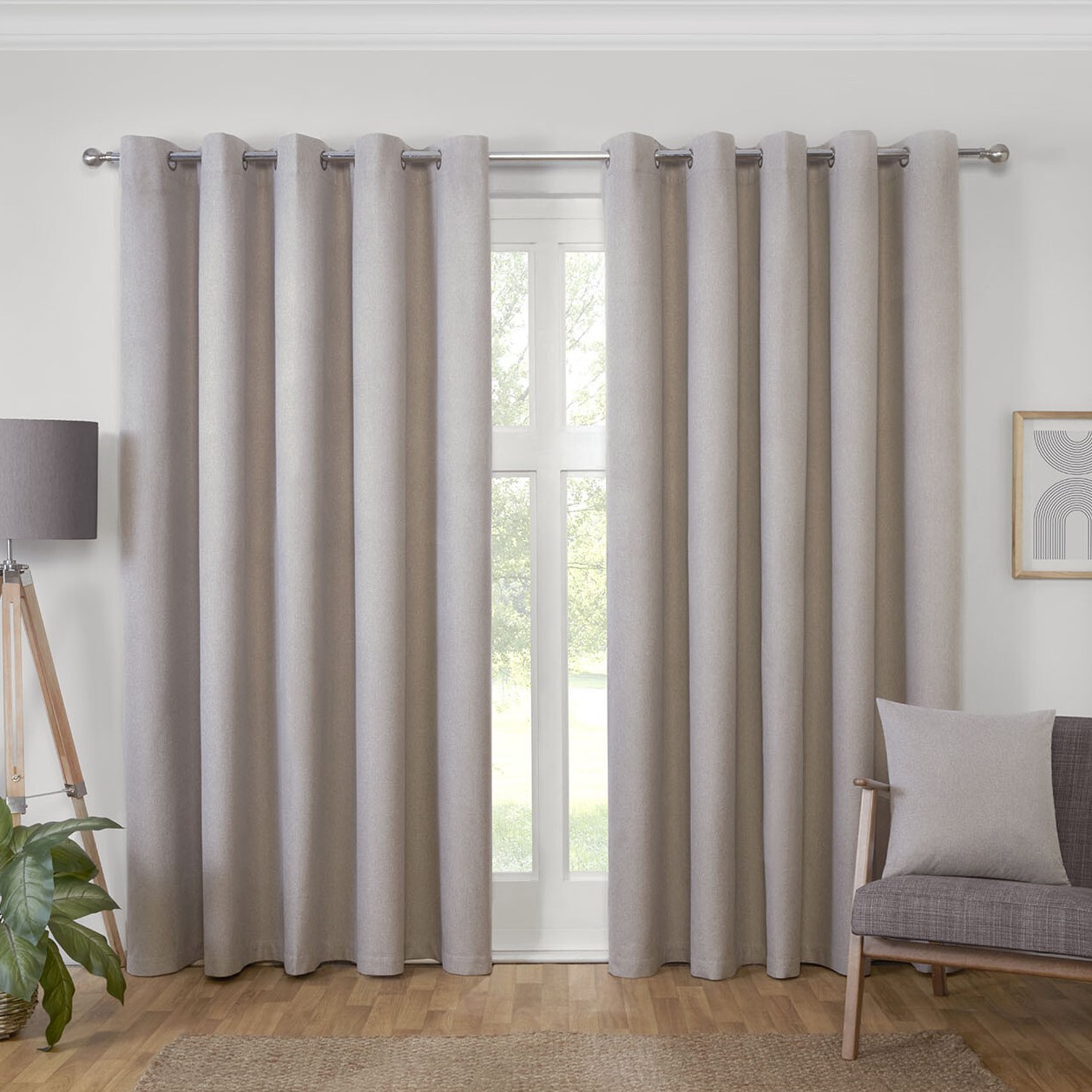 Linden Blackout Curtain - Stone / 137cm / 168cm Image 1