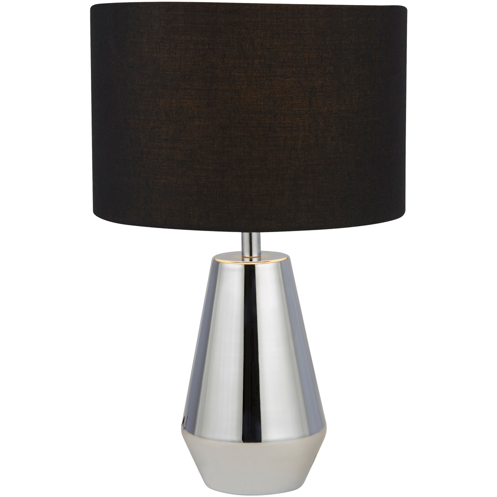 Lighting Collection Chrome Touch Table Lamp with Black Shade 2 Pack Image 3
