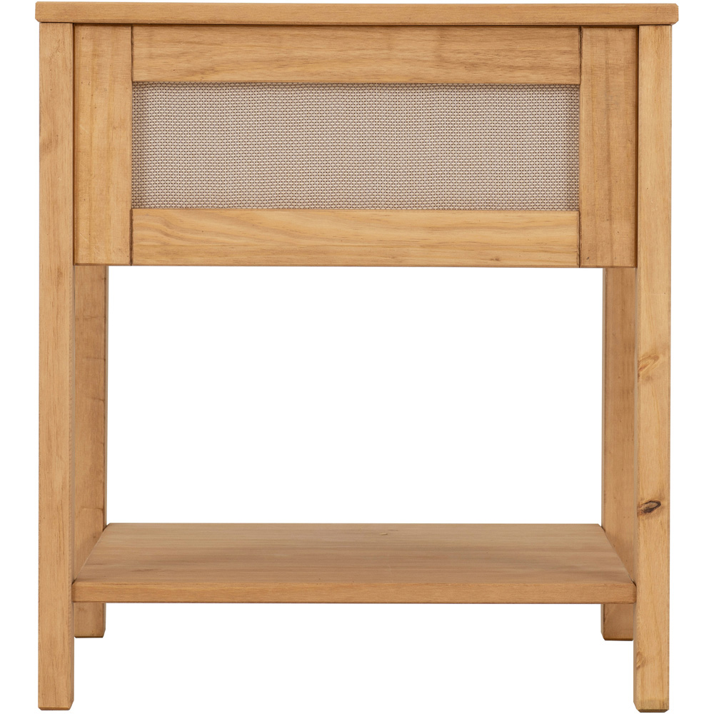 Seconique Corona Distressed Wax Pine and Rattan Effect Side Table Image 3