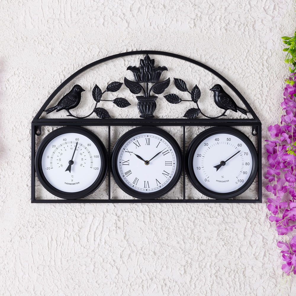 Charles Bentley Wall Clock with Thermometer and Hygrometer Image 8
