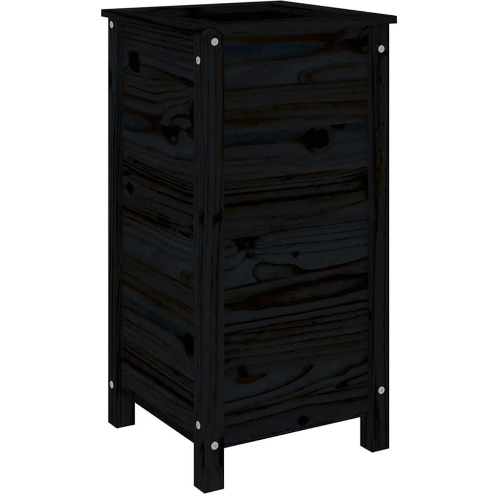 vidaXL Black Solid Pine Wood Garden Planter 40 x 40 x 78cm Image 5