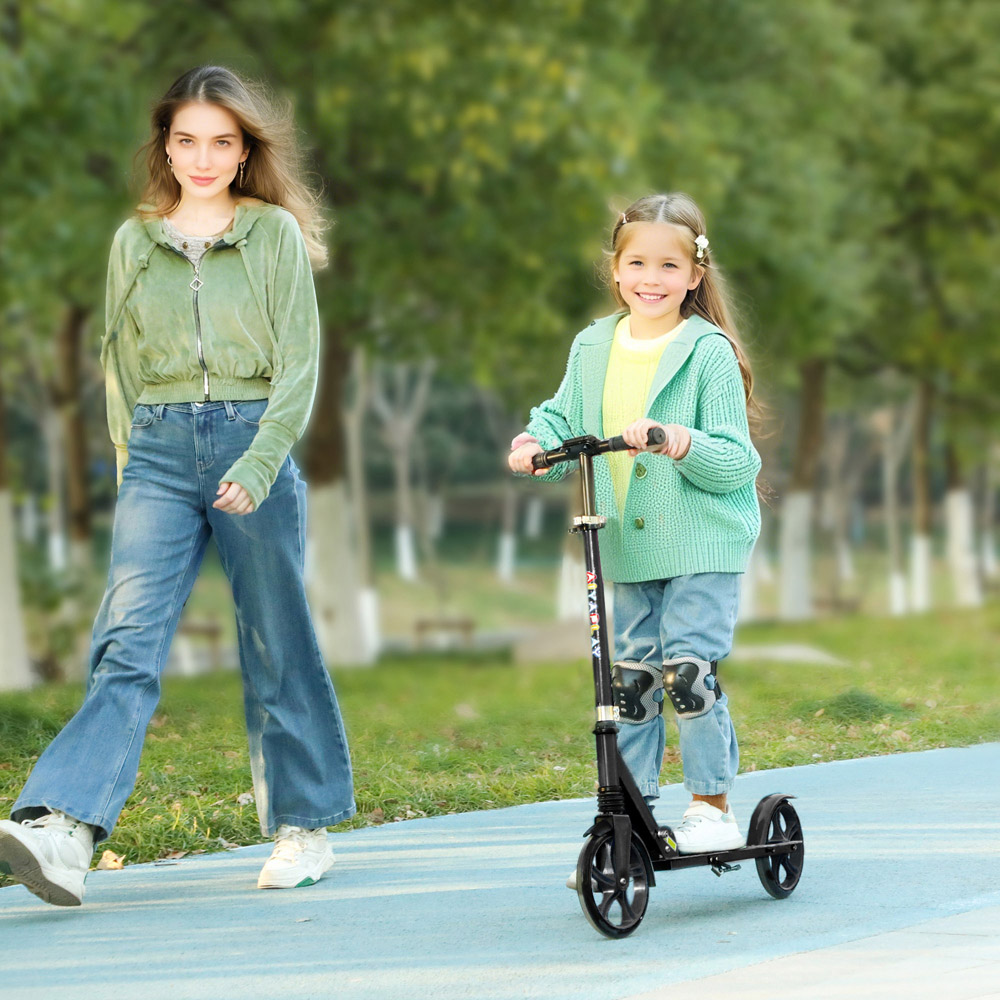 Tommy Toys AIYAPLAY Black Adjustable Handlebar Foldable Kids Kick Scooter Image 2