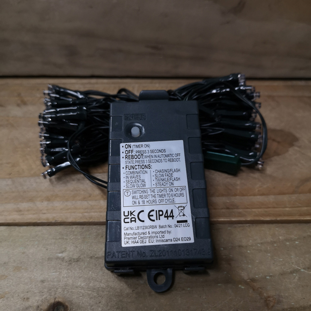 Premier TimeLights 50 Vintage Gold LED Multi-Function Green Cable String Light 5m Image 8