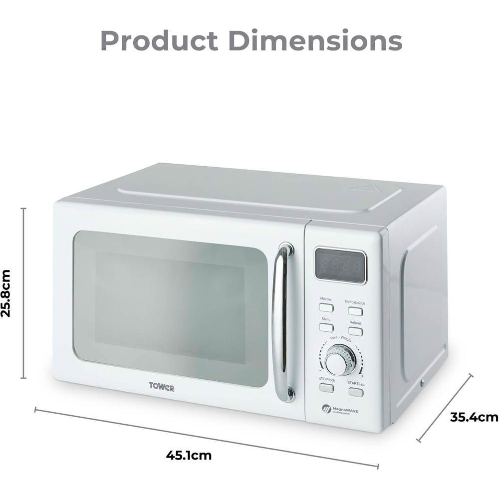 Tower T24041WHT White 20L Digital Microwave Image 7