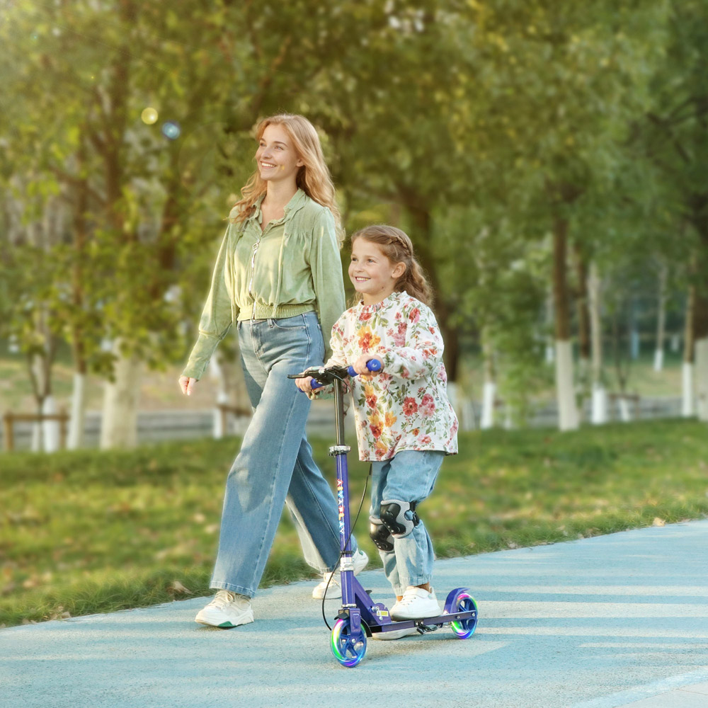 Tommy Toys AIYAPLAY Blue Adjustable Handle Folding Kids Kick Scooter Image 2