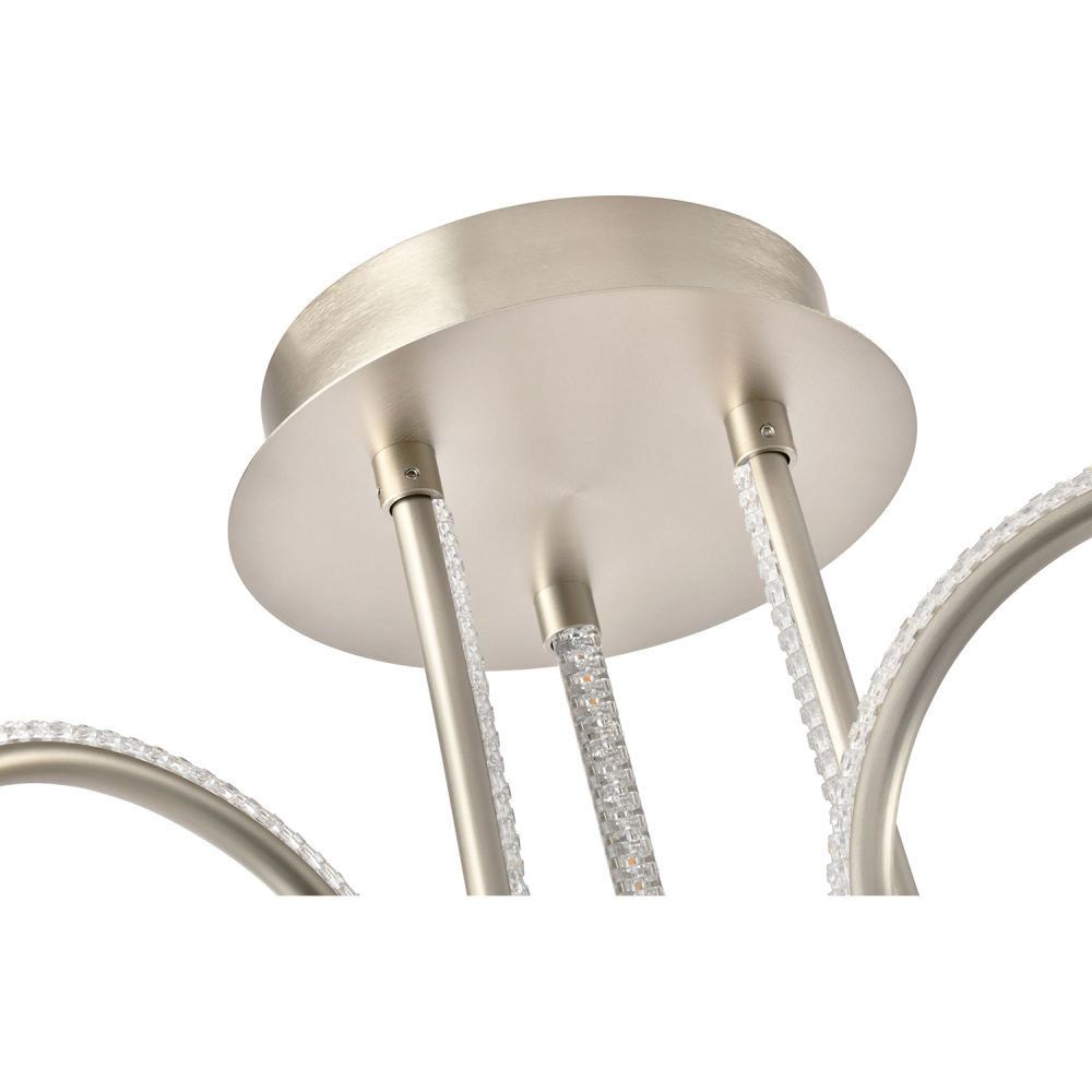 Happy Homewares Brushed Silver LED Ceiling Light with Crystal Effect Acrylic Image 4