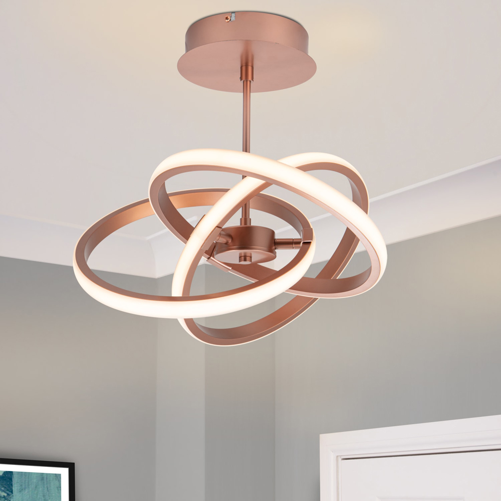 Cosylyte Ridgley 3 Ring Copper Asteroid LED Pendant Light Image 2