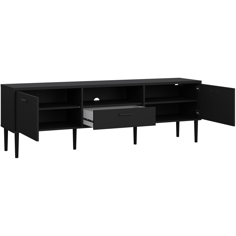 Furniture To Go Media 2 Door Single Drawer Black TV Unit Image 5