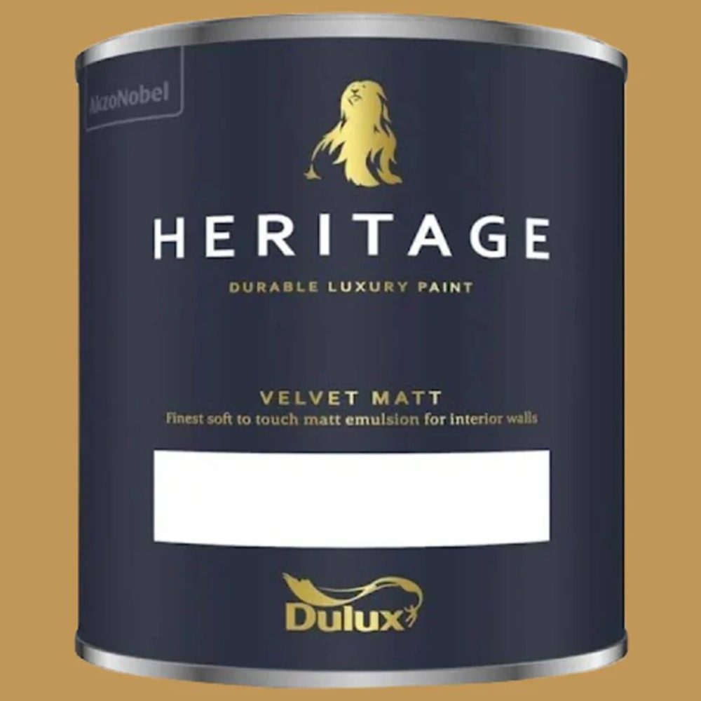 Dulux Heritage Walls and Ceilings Brushed Gold Velvet Matt Emulsion Paint 1L Image 2
