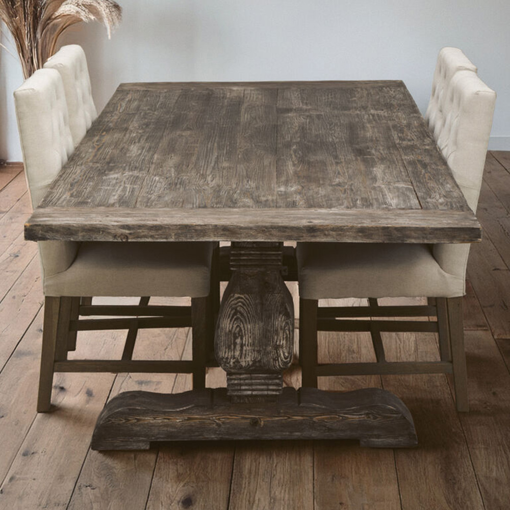 Premier Housewares 6 Seater Pine Wood Rectangular Dining Table Image 1