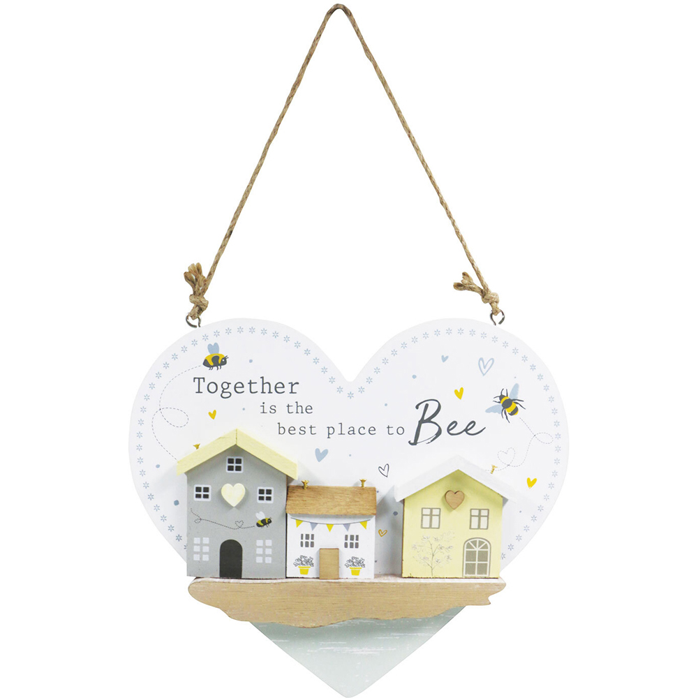 Best Place to Bee Hanging Heart Wall Art Image