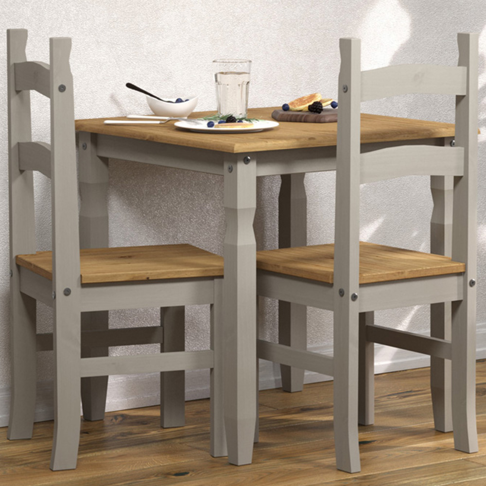 Corona 2 Seater Dining Set Grey Image 1