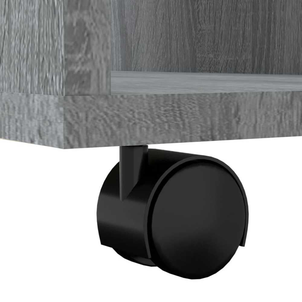 vidaXL 6 Shelf Sonoma Oak Rolling Cabinet Image 8