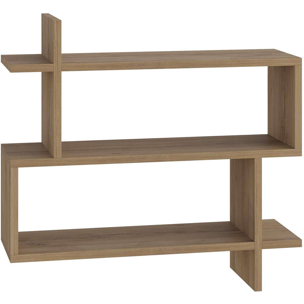Decortie Paralel 2 Shelf Oak Wall Mounted Bookcase Image 2