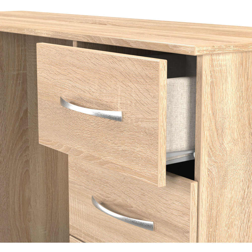 Crowndale Avon 6 Drawer Bardolino Oak Kneehole Desk Ready Assembled Image 4