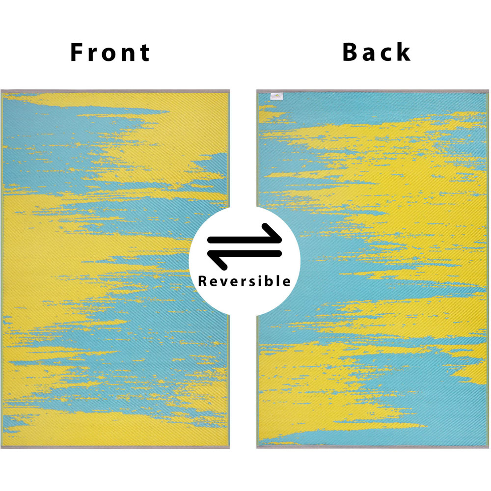 Green Decore Liza Aqua Blue and Yellow Outdoor Rug 120 x 180cm Image 4