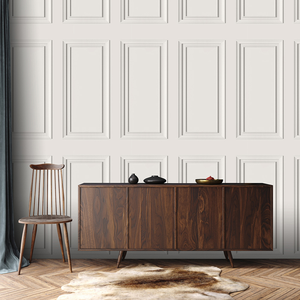 Rasch Panel Off White Wallpaper Image 2