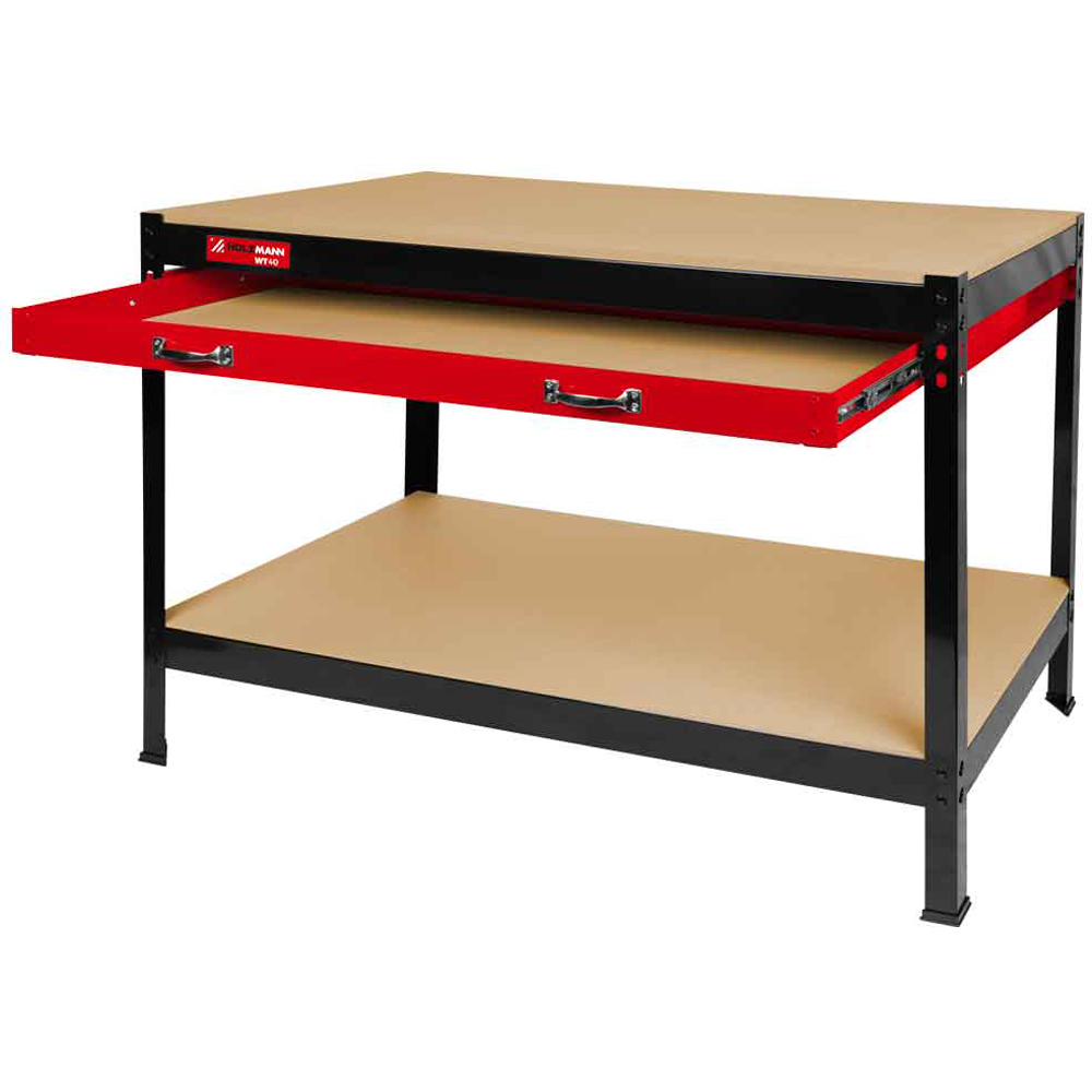 Holzmann WT40 Single Drawer Single Shelf Workbench 121 x 60cm Image 2