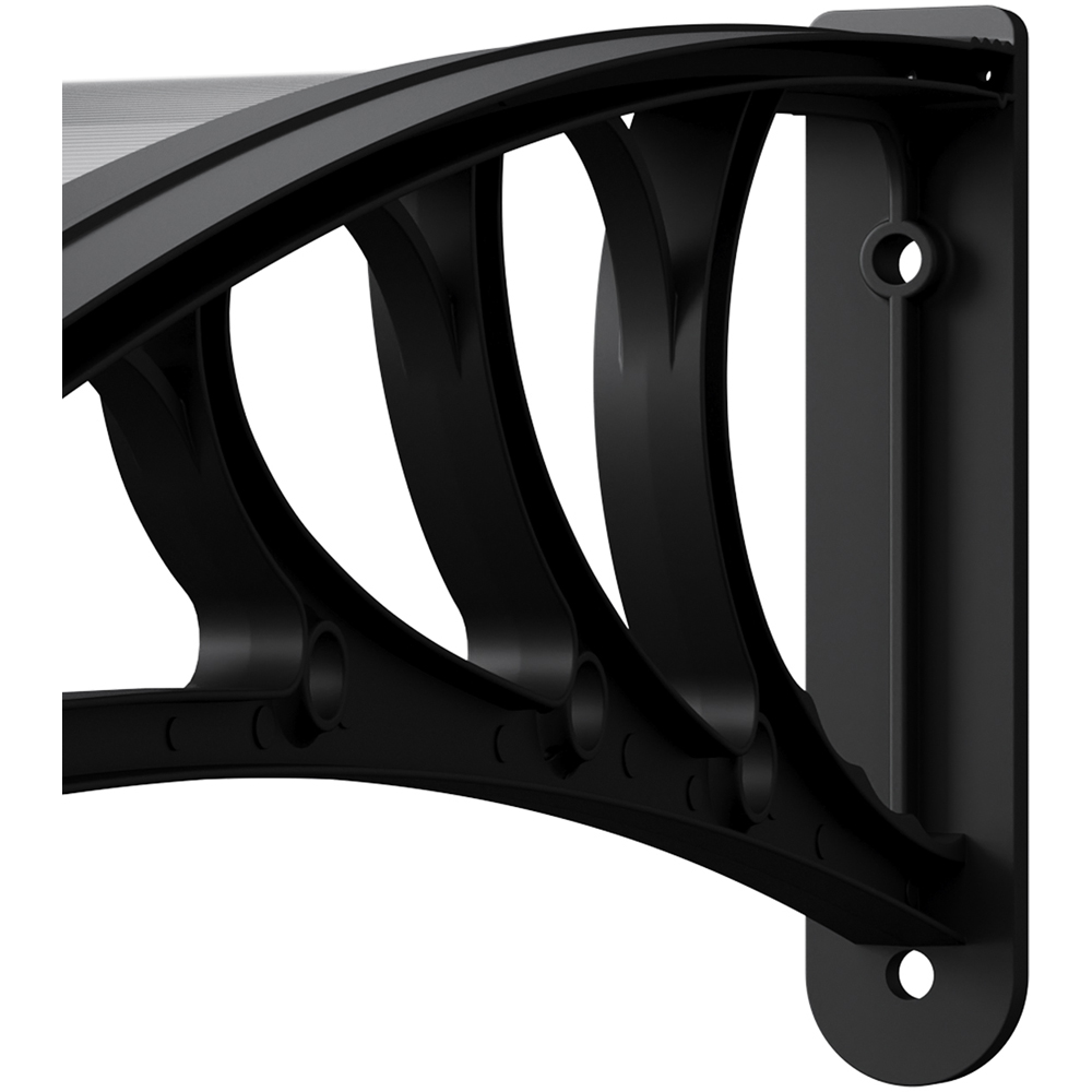 Living and Home Dark Grey Arched Door and Window Awning with Water Channel 1.2 x 1m Image 3