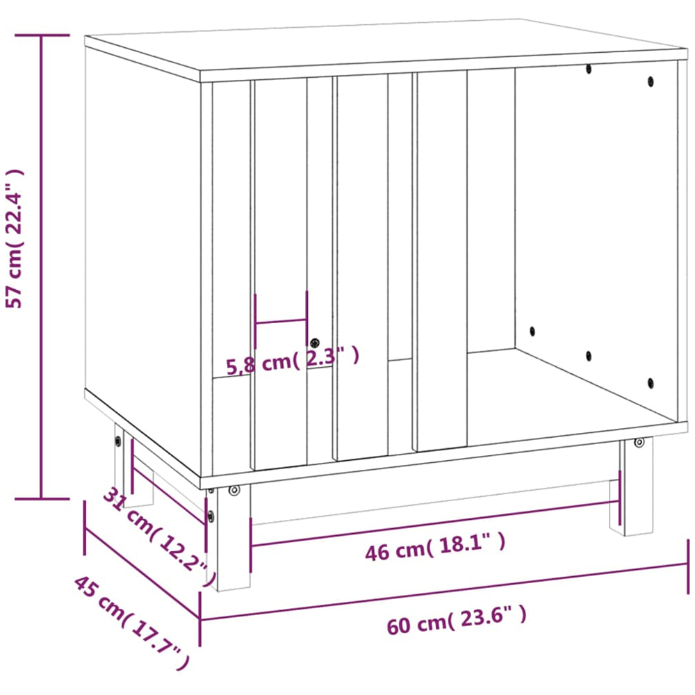 vidaXL Natural Solid Wood Pine Dog House 57 x 60 x 45cm Image 6