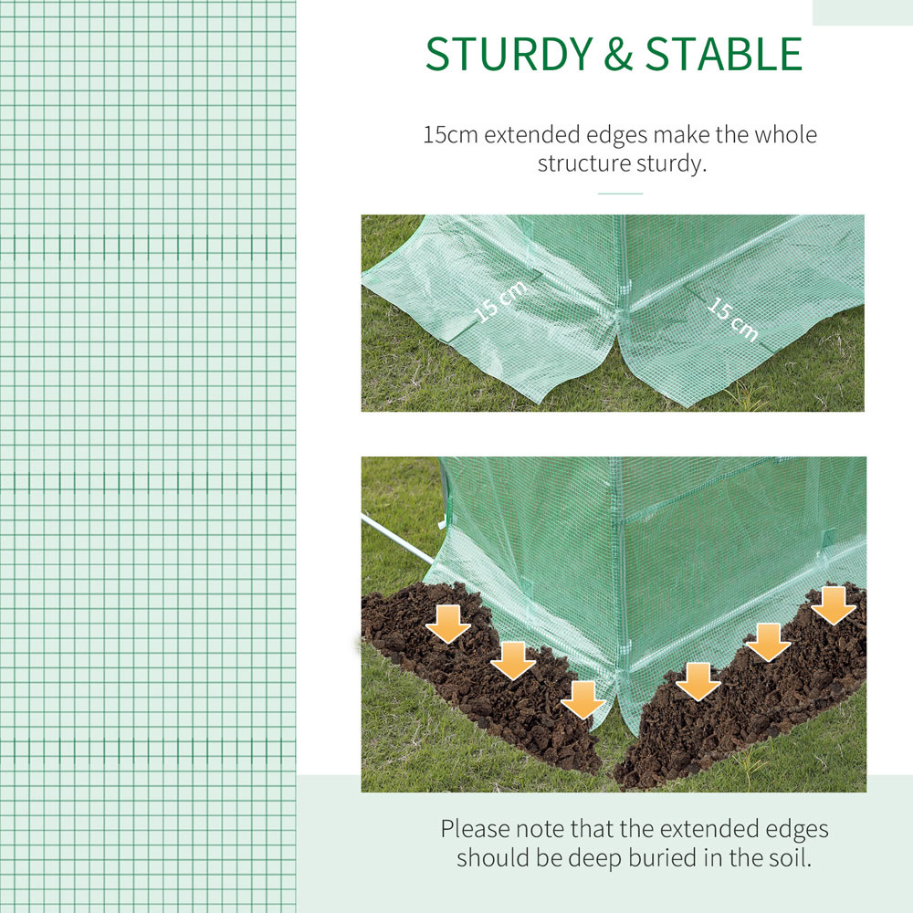 Outsunny Green 9.8 x 19.6ft Walk In Polytunnel Greenhouse Image 6