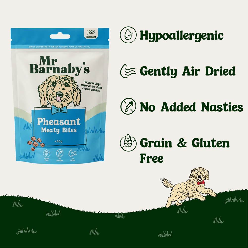 Mr Barnaby's Pheasant Meaty Bites Dog Treats 80g 4 Pack Image 5