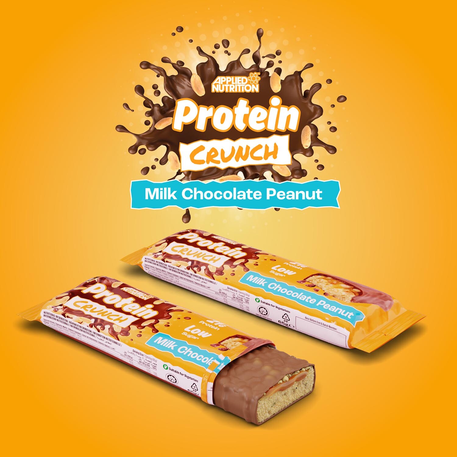 Milk Chocolate Peanut Protein Crunch Bar - Orange Image 2