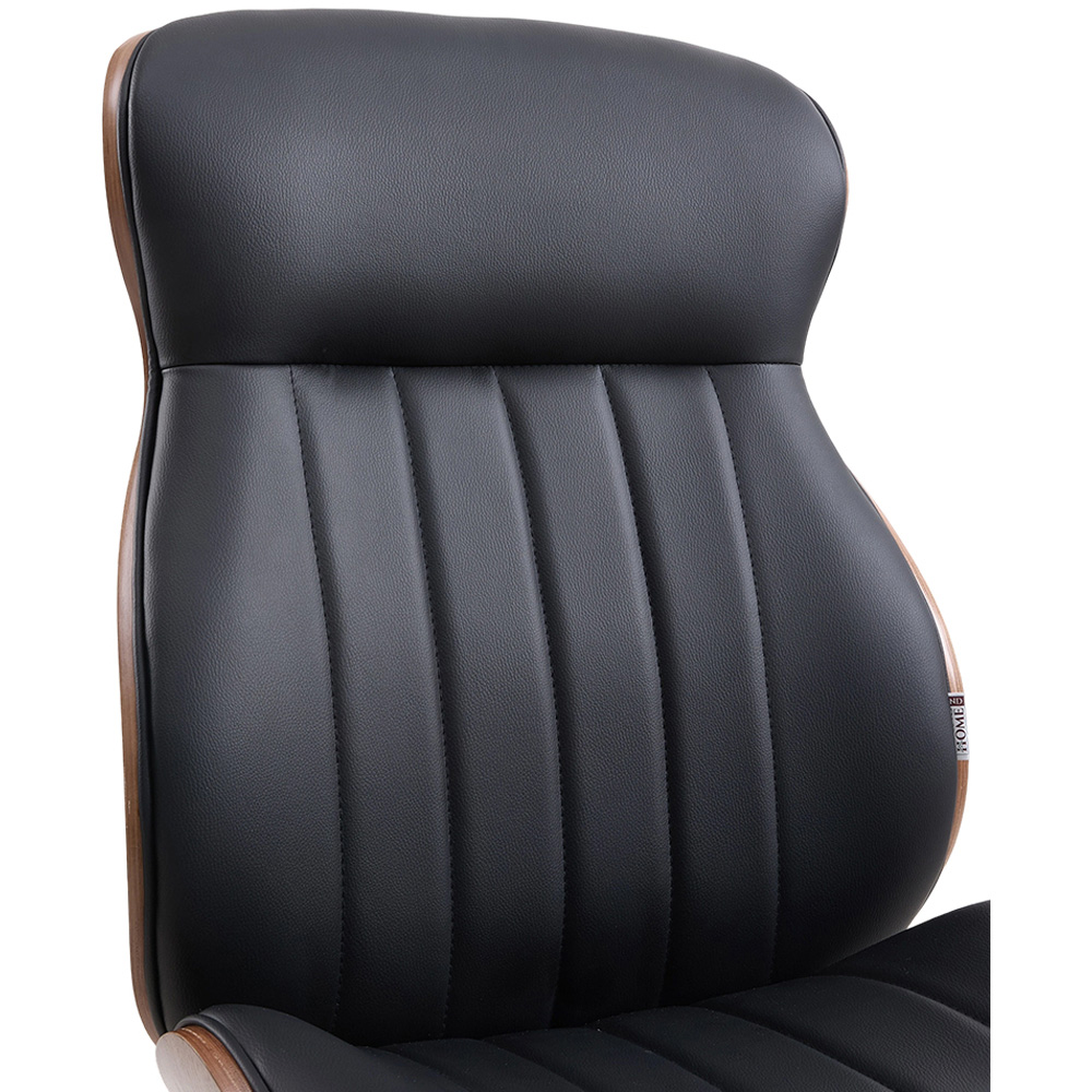Living and Home Black PU Leather Height Adjustable High-Back Modern Office Chair Image 4