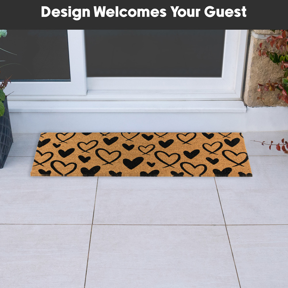 JVL Hearts Coir Latex Backed Door Runner 40 x 120cm Image 6