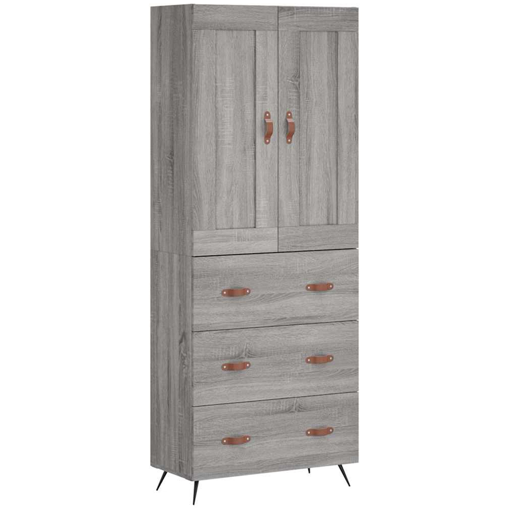 vidaXL 2 Door 3 Drawer Grey Sonoma Highboard Image 2