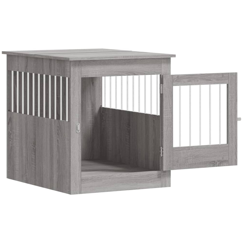 vidaXL Grey Processed Wood Dog Crate Furniture 64.5 x 80 x 71cm Image 5