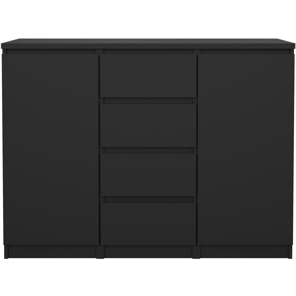 Florence 2 Door 4 Drawer Black Matt Sideboard Image 3