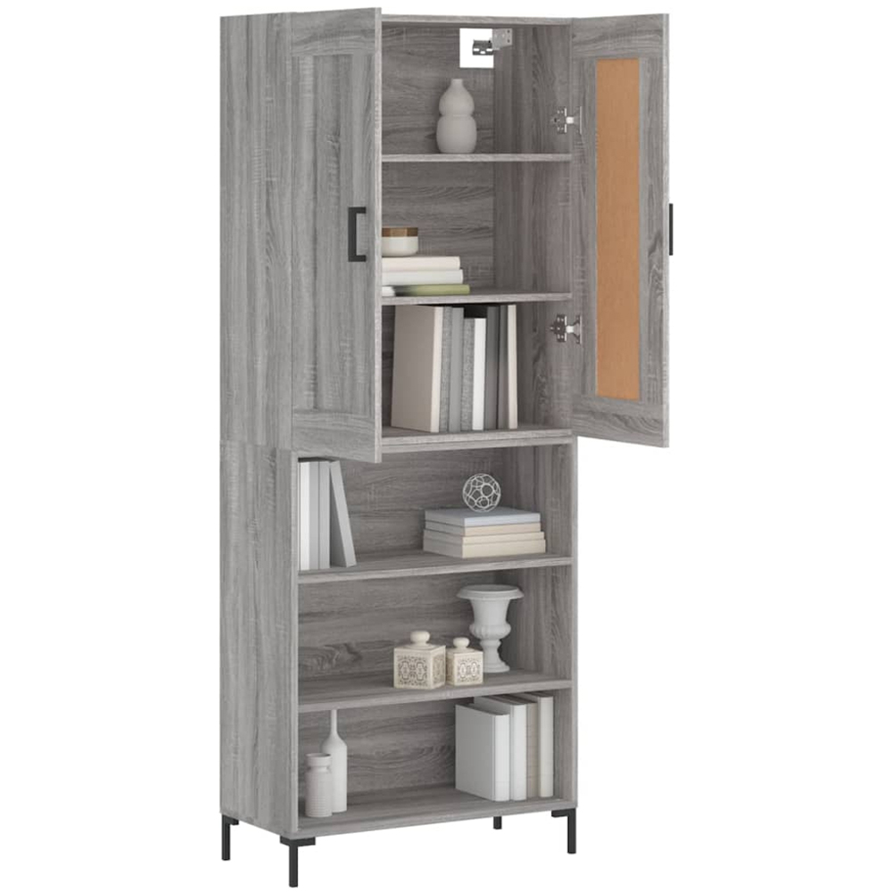 vidaXL 2 Door 3 Shelf Grey Sonoma Highboard Image 3