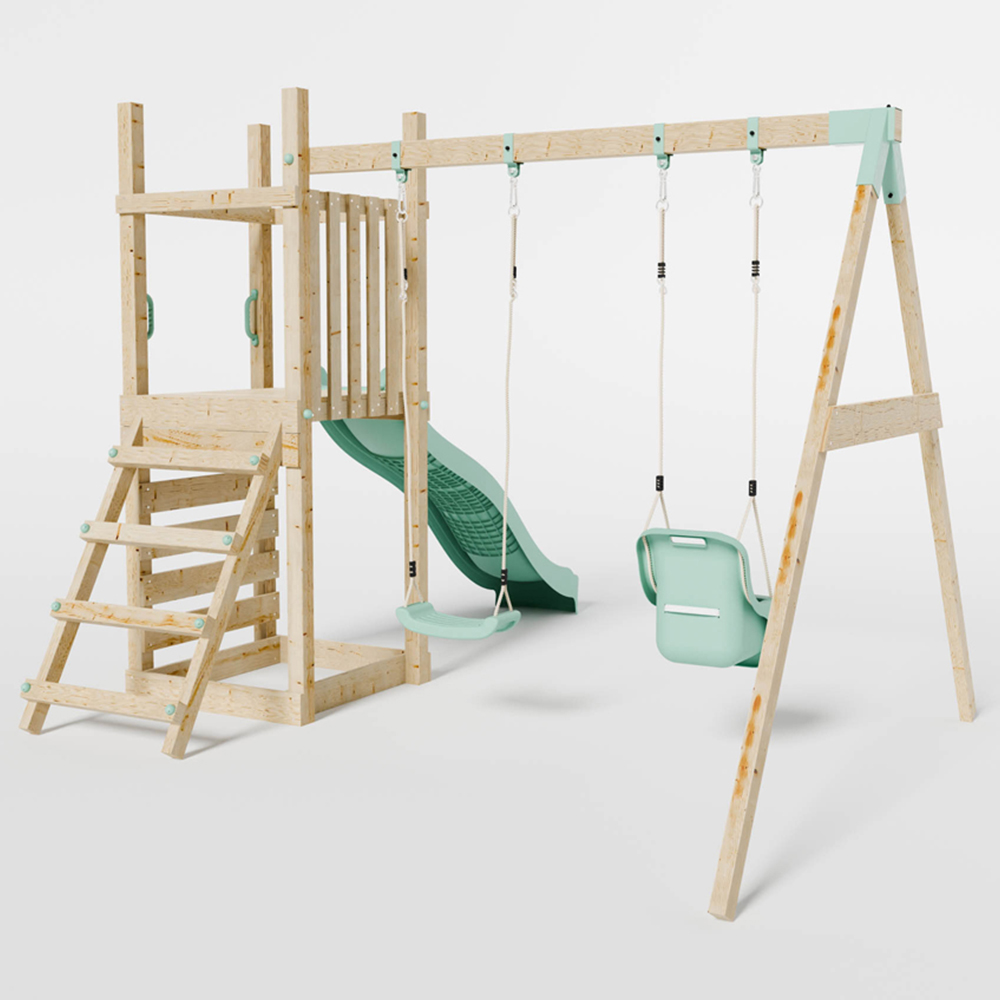 Mercia Mountain Climbing Frame Play Tower with Slide Swing and Baby Swing Image 4