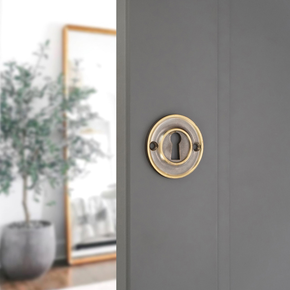Spira Brass Slimline Standard Aged Brass Escutcheon Image 2