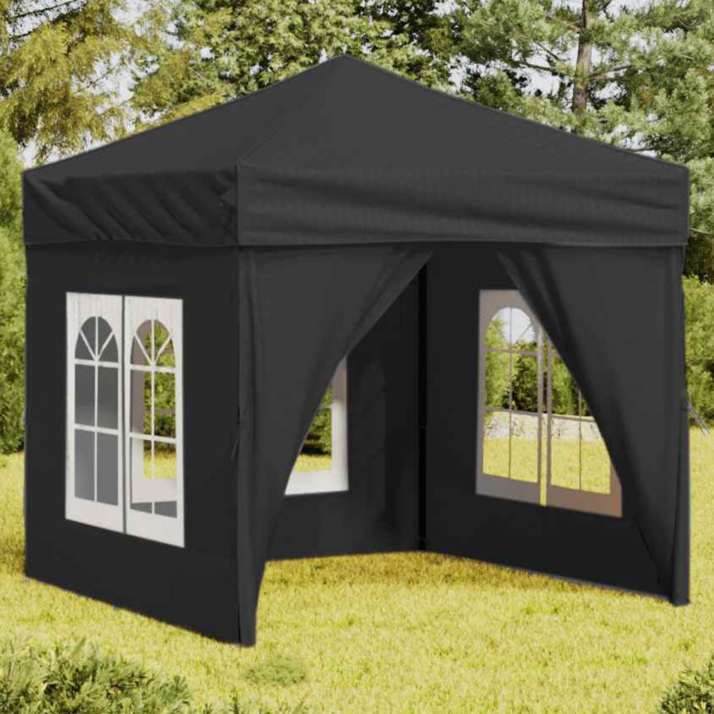 vidaXL 2 x 2m Anthracite Foldable Party Tent with Sidewalls Image 1
