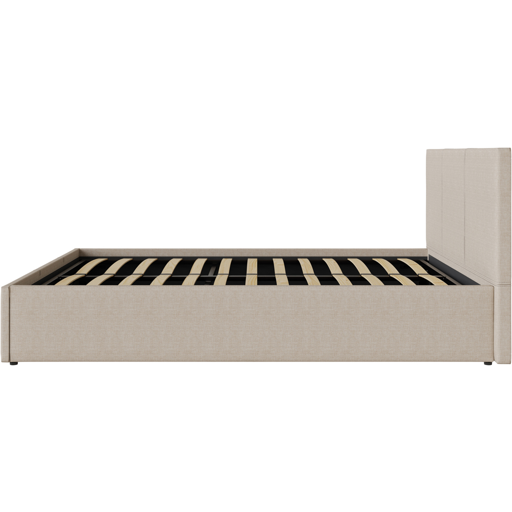 GFW Double Natural Hopsack Fabric Side Lift Ottoman Bed with Bonnell Mattress Image 5