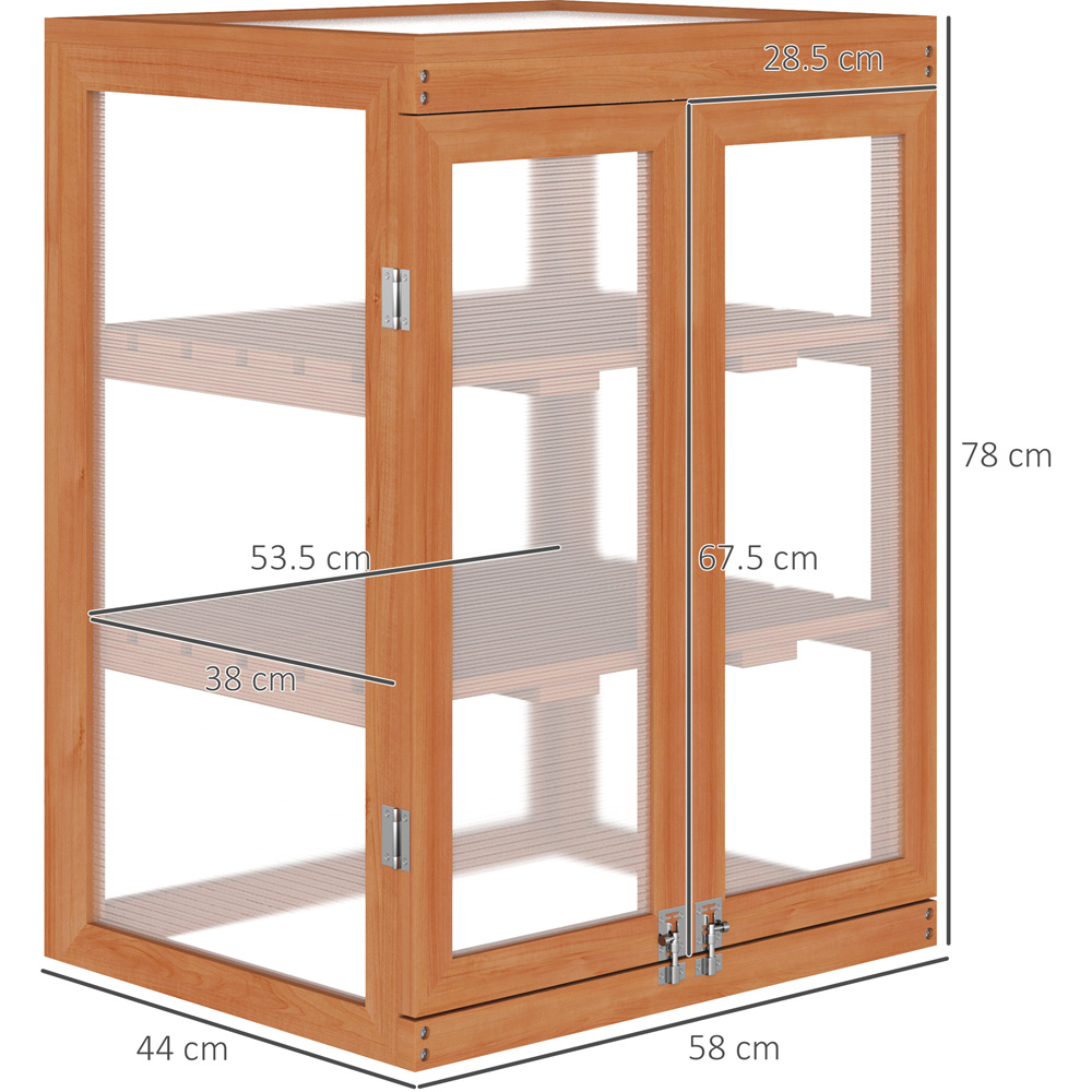 Outsunny 3-Tier Orange Wooden Polycarbonate Cold Frame Image 8