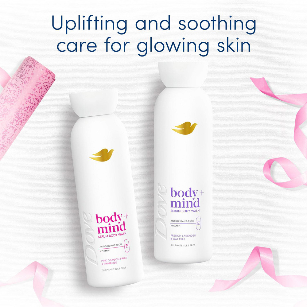 Dove Uplift+Soothe Body+Mind Gift Set with Shower Puff 4 Pack Image 5