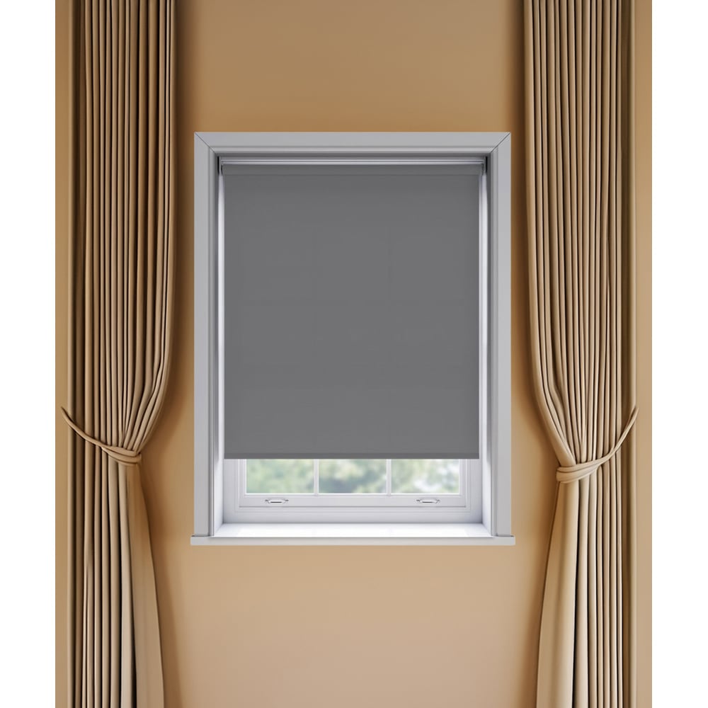 New Edge Blinds Thermal Blackout Roller Blind Slate Grey 135cm Image 3