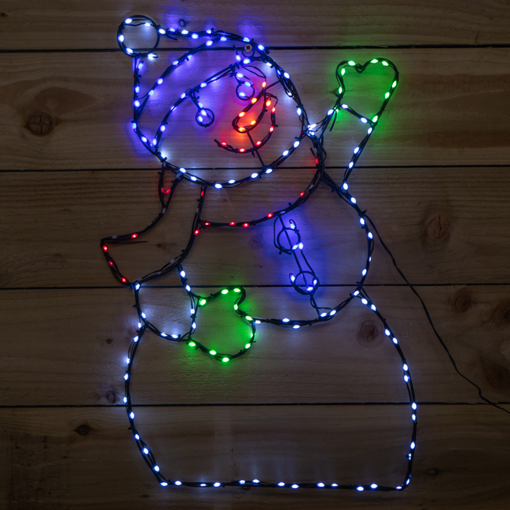 Samuel Alexander Multicolour LED FlexiBrights Light Up Christmas Snowman Decoration Image 1