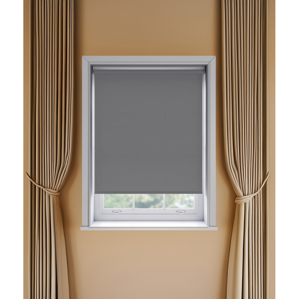 New Edge Blinds Thermal Blackout Roller Blind Slate Grey 130cm Image 3