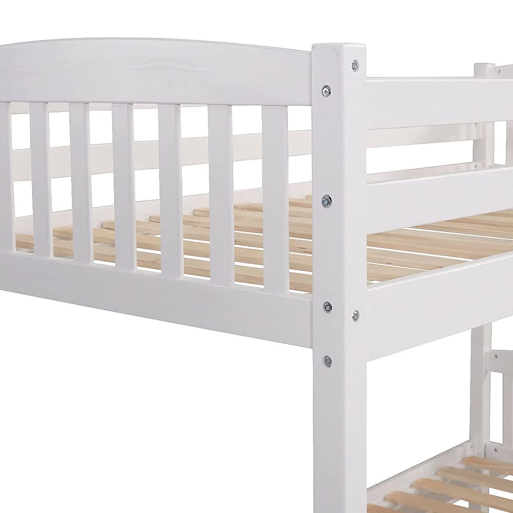 Portland White Wooden Bunk Bed Image 2