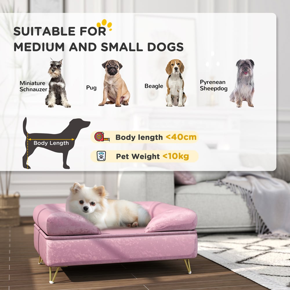 PawHut Pink Pet Couch Image 4