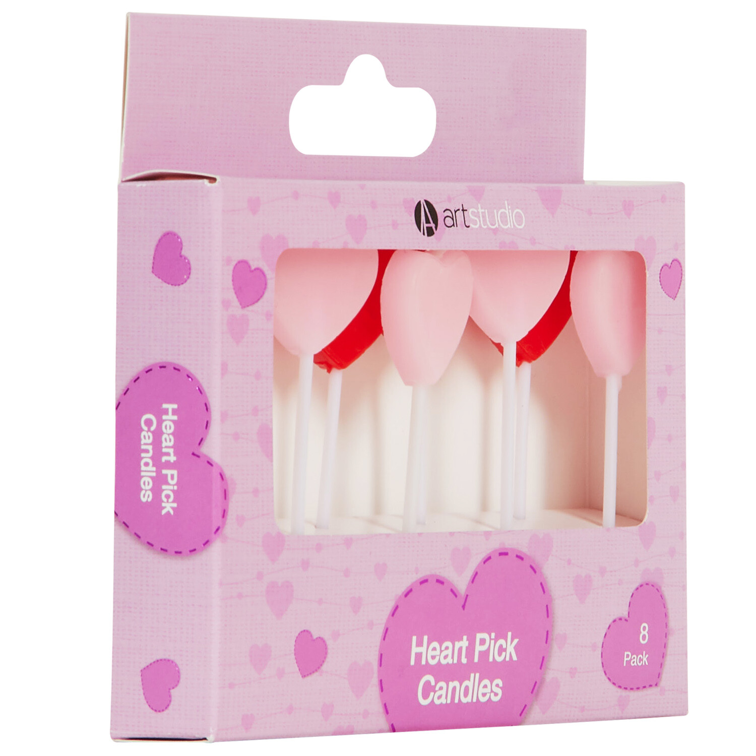Pack of 8 Heart Pick Candles Image 2