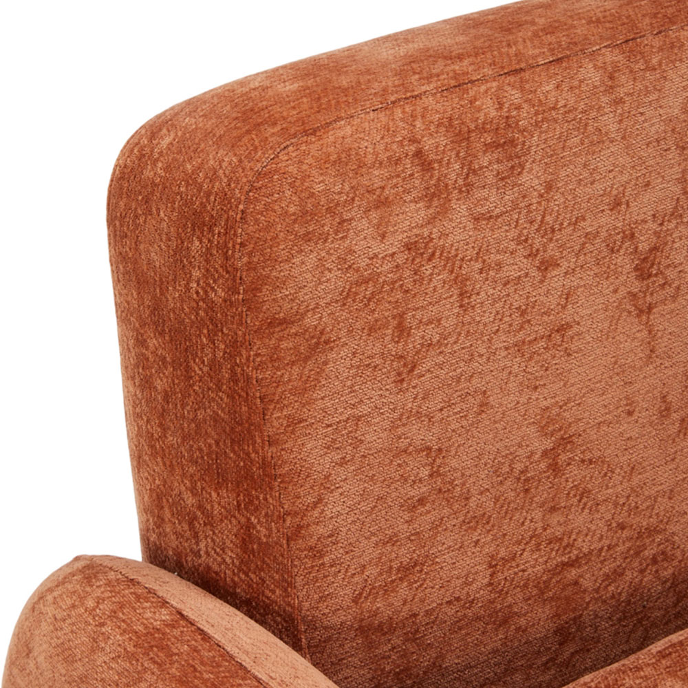 Living and Home Orange Chenille Upholstered Accent Chair with Lumbar Pillow Image 6