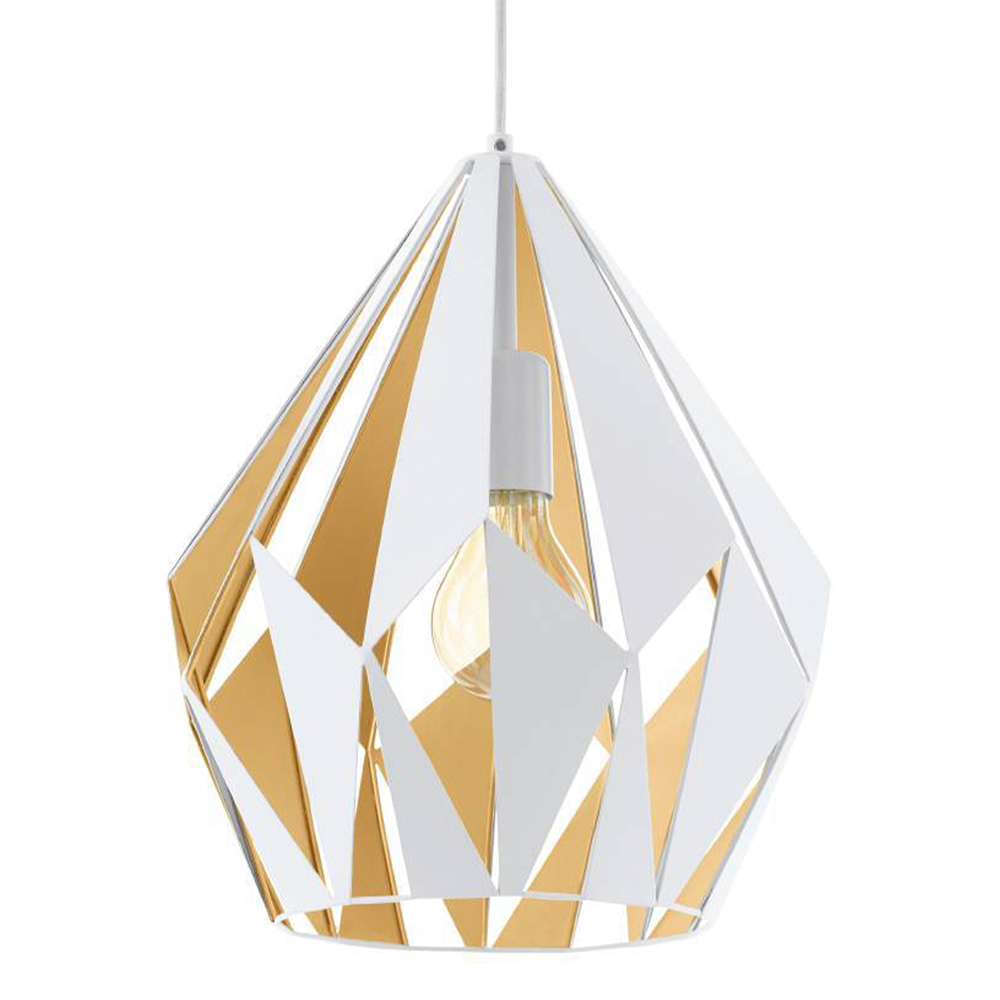 EGLO Carlton White and Gold Geometric Pendant Light Image 3