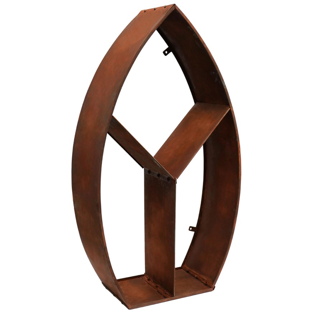 Ivyline Natural Rust Leaf Arch Sculptural Garden Log Storage 125 x 71cm Image 1