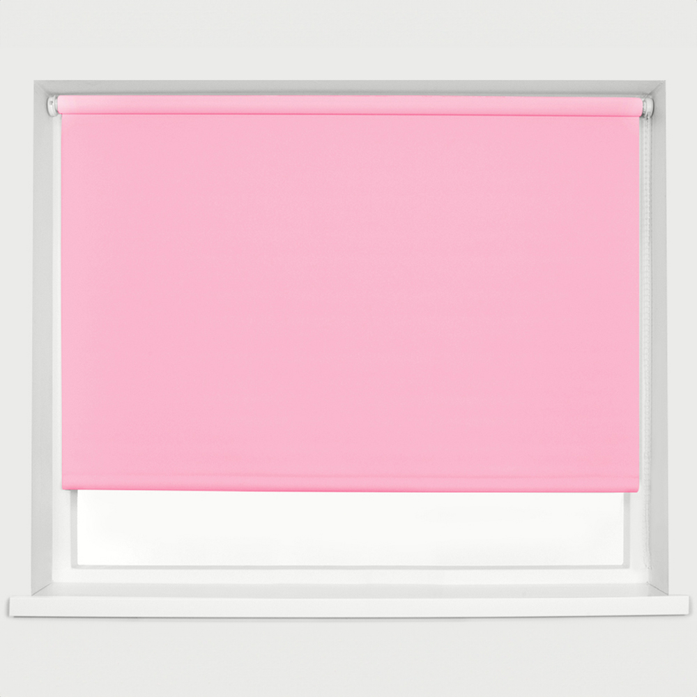 Caecus Blackout Roller Blinds Pink 90cm x 120cm Image 1