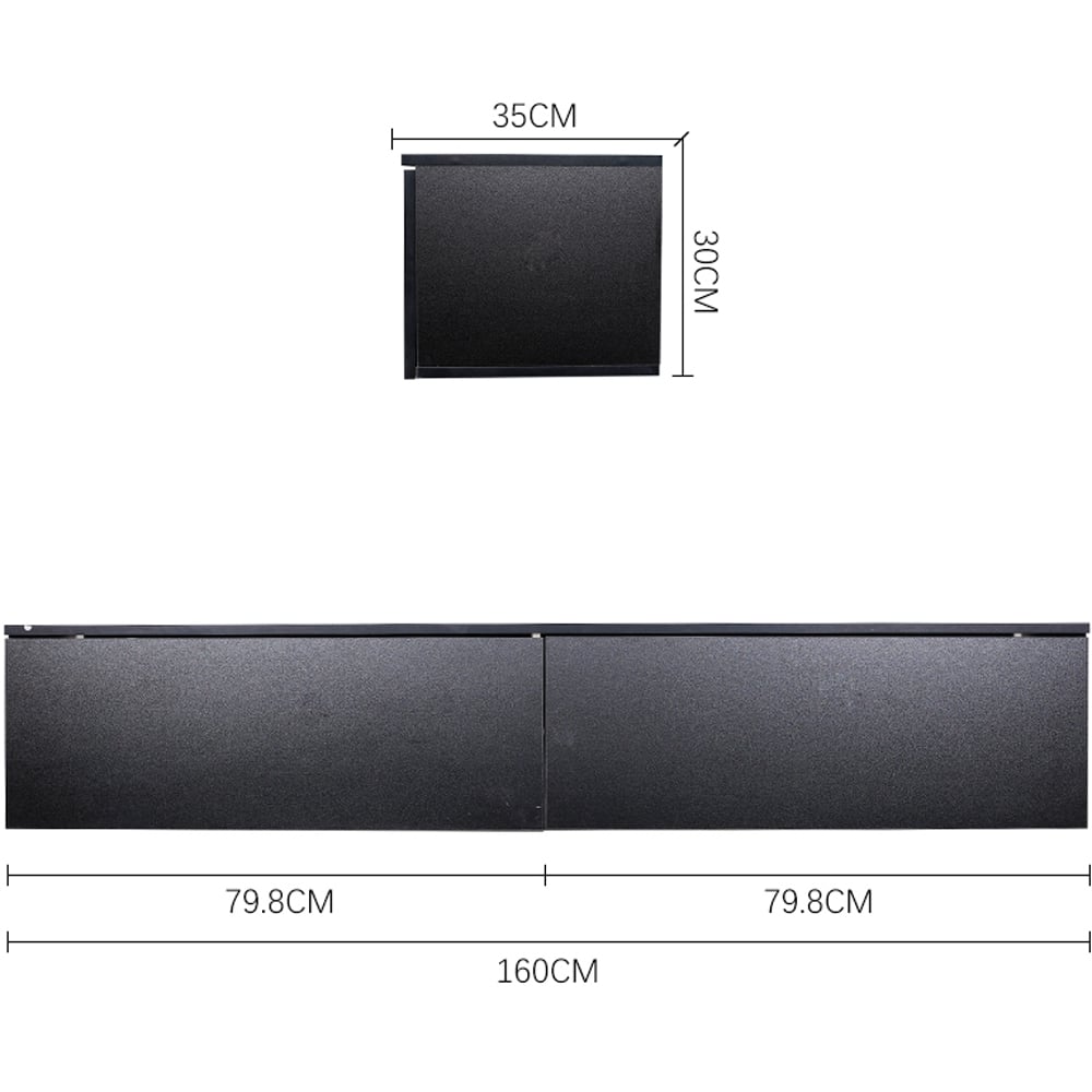 Living and Home 2 Door Black Wall Mounted Floating TV Unit Image 9